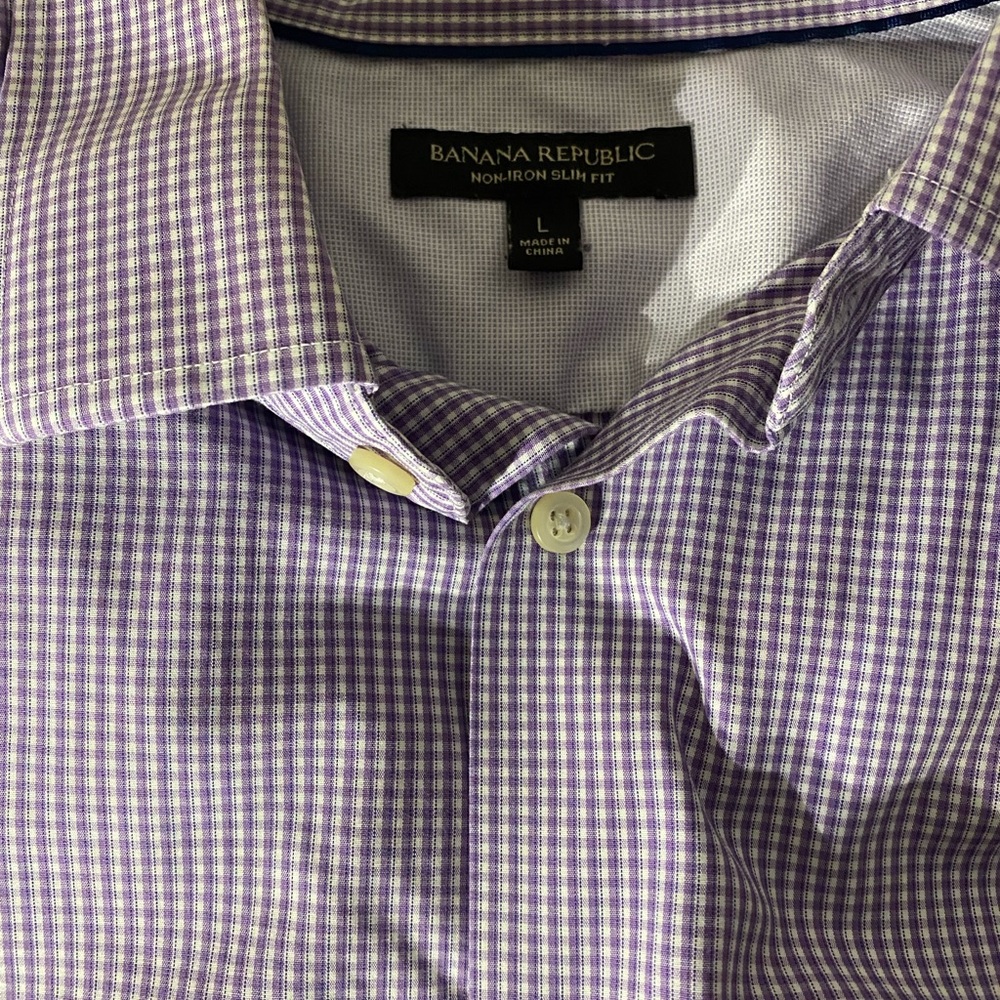Banana Republic non-iron slim fit L light purple